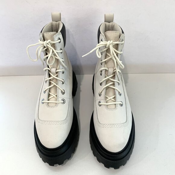 Timberland Sky 6 Inch Lace Up Boots Leather Combat Booties White Size 7 NEW - Picture 5 of 8